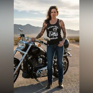 Betty Boo 2018 black tank top sleeveless graphic bikers against addiction